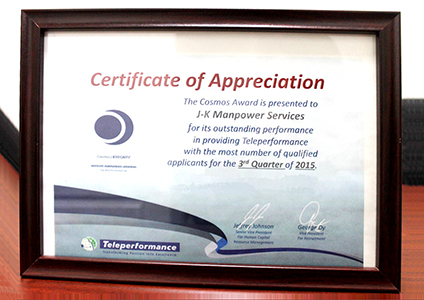 Award from Tele performance